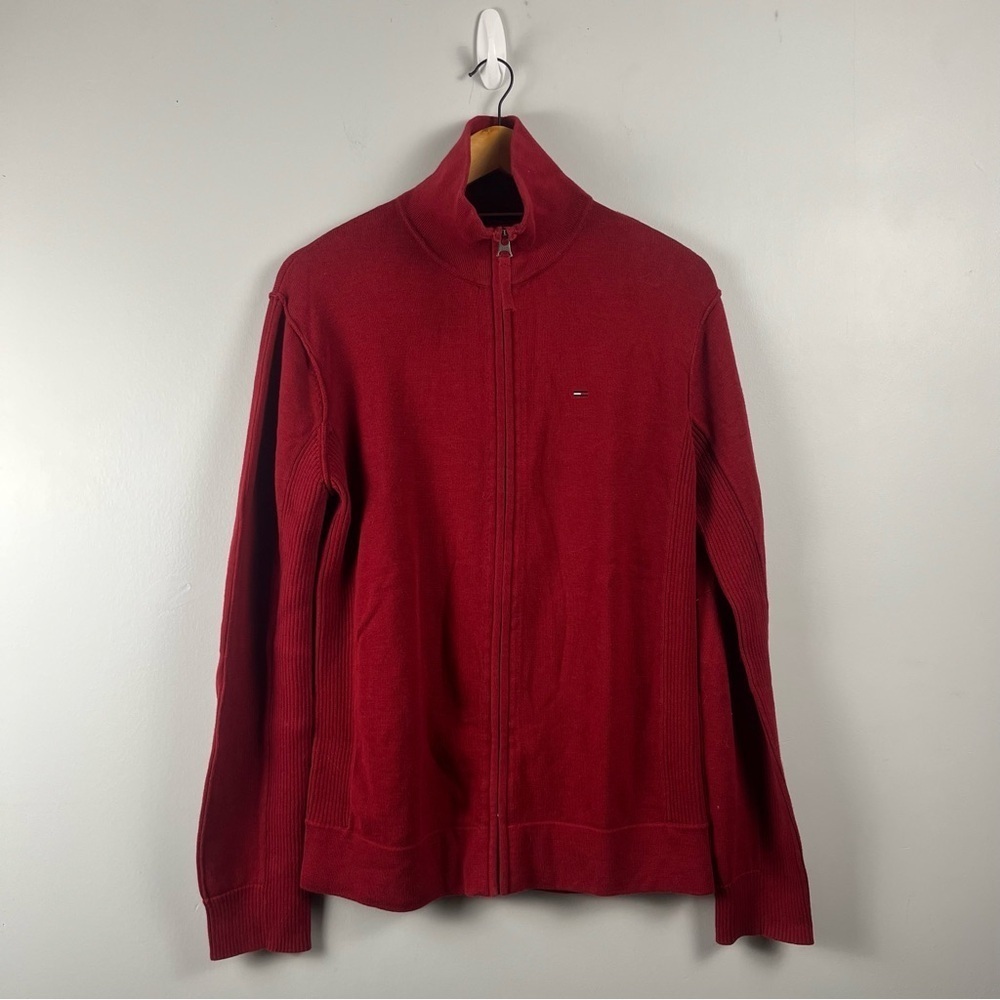 Y2k 2007 Tommy Hilfiger red Full zip fitted jacket size X-large women’s
